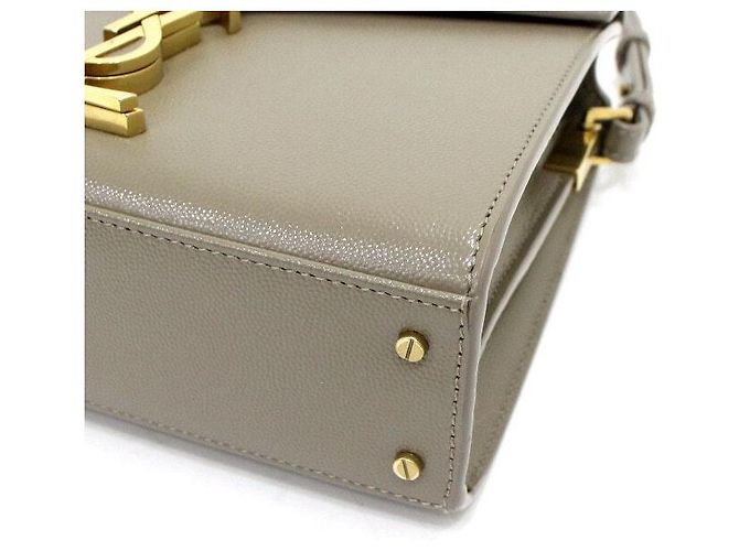 Saint Laurent Borsa Tote e Borsa a Spalla Cassandra Mini Top Handle da donna in Caviar Marrone - vista 10