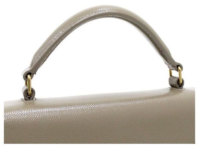 Saint Laurent Borsa Tote e Borsa a Spalla Cassandra Mini Top Handle da donna in Caviar Marrone - vista 12