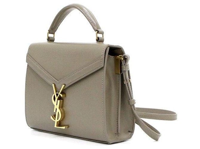 Saint Laurent Borsa Tote e Borsa a Spalla Cassandra Mini Top Handle da donna in Caviar Marrone - vista 3
