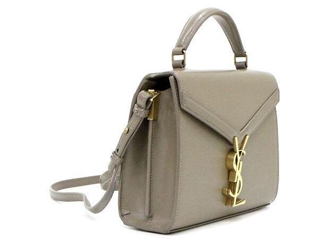 Saint Laurent Borsa Tote e Borsa a Spalla Cassandra Mini Top Handle da donna in Caviar Marrone - vista 4