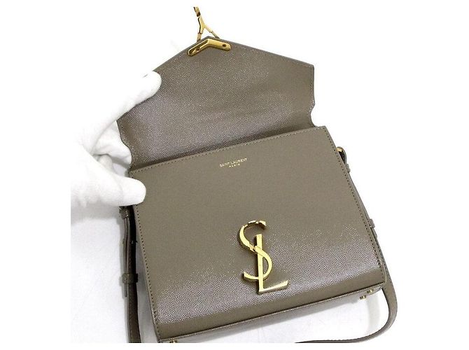 Saint Laurent Borsa Tote e Borsa a Spalla Cassandra Mini Top Handle da donna in Caviar Marrone - vista 6