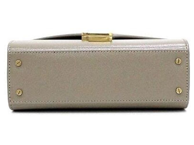 Saint Laurent Borsa Tote e Borsa a Spalla Cassandra Mini Top Handle da donna in Caviar Marrone - vista 9