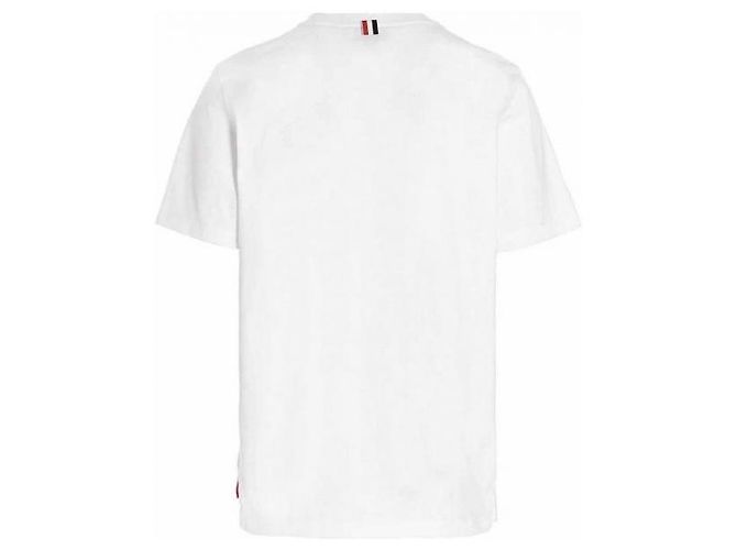 Thom Browne Locker sitzendes T-Shirt mit Seitenschlitz Weiß - Ansicht 4