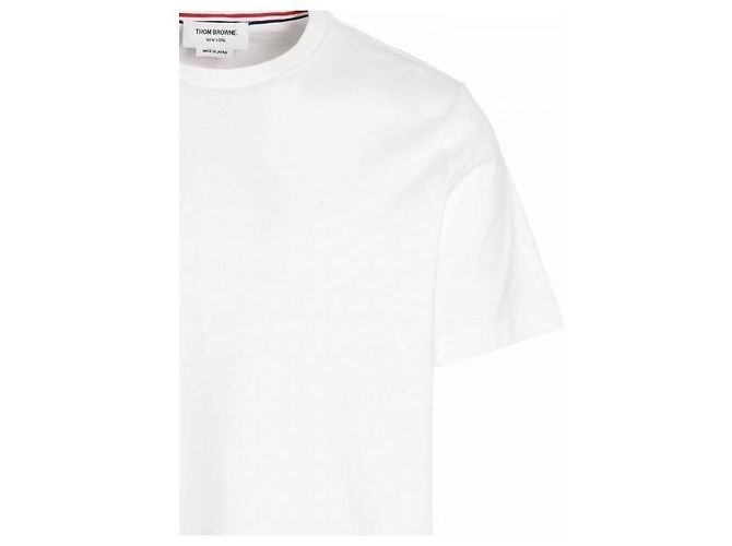 Thom Browne Locker sitzendes T-Shirt mit Seitenschlitz Weiß - Ansicht 5