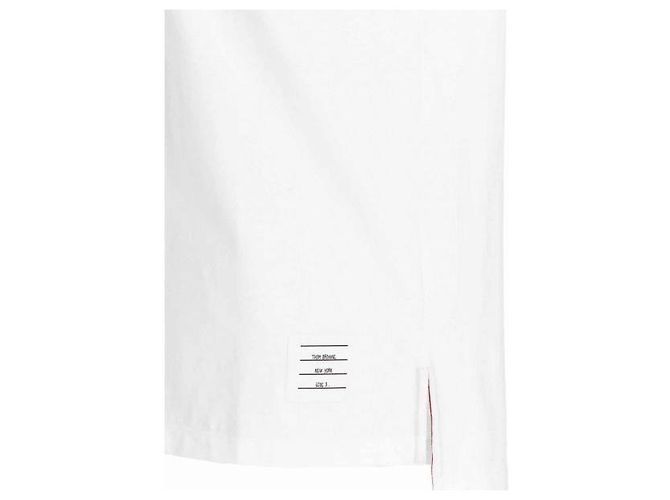 Thom Browne Locker sitzendes T-Shirt mit Seitenschlitz Weiß - Ansicht 6