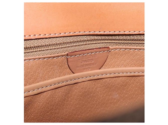 Céline Celine Vintage Macadam Tela e Pelle Marrone - vista 6