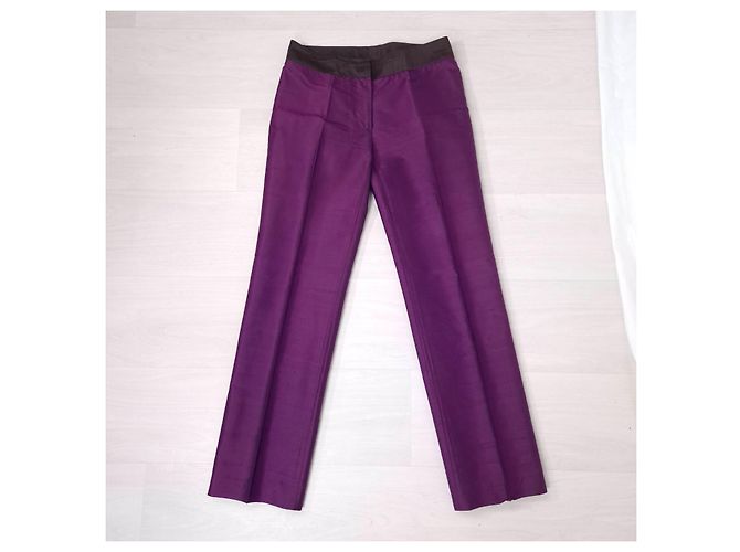 Etro Milano tailleur pantalone viola in shantung di seta Prugna - vista 5