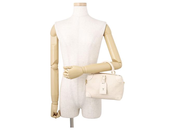 Borsa Louis Vuitton Monogram Empreinte Petite Malle Souple Bianco - vista 4