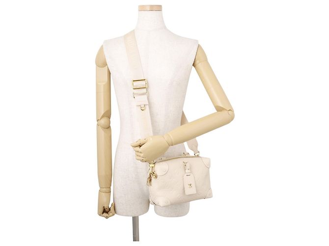 Borsa Louis Vuitton Monogram Empreinte Petite Malle Souple Bianco - vista 6