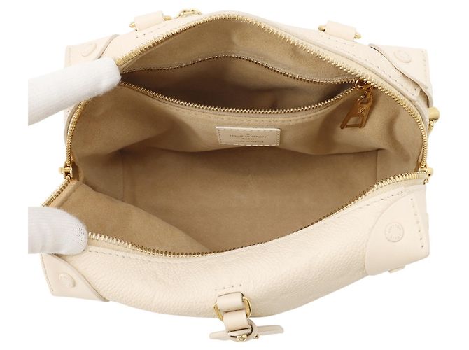 Borsa Louis Vuitton Monogram Empreinte Petite Malle Souple Bianco - vista 7