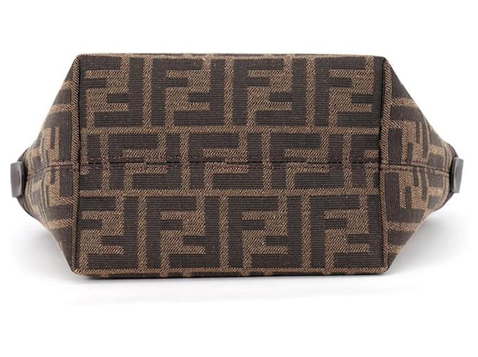 Mini borsa Fendi Roll FF Jacquard Marrone - vista 3