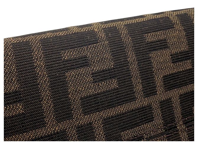 Mini borsa Fendi Roll FF Jacquard Marrone - vista 7