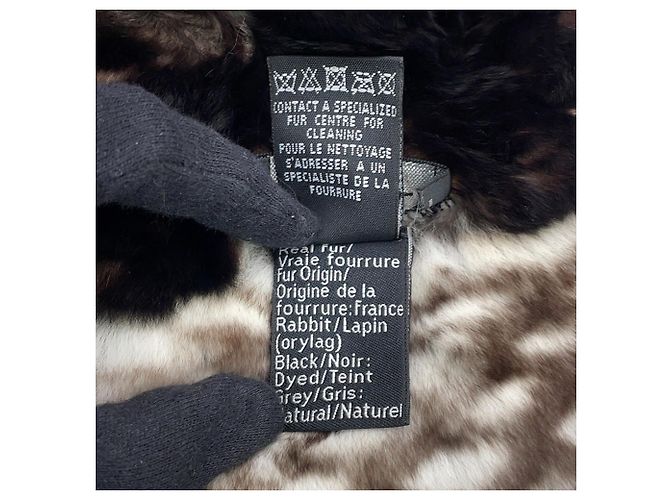 Stola in pelle marrone e bianca Chanel Bianco - vista 5