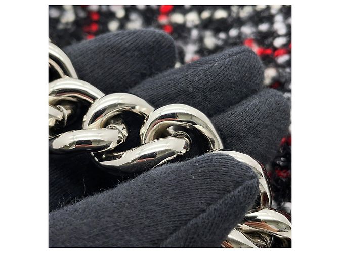 Borsa a Spalla con Catena Chanel Nero Rosso - vista 13