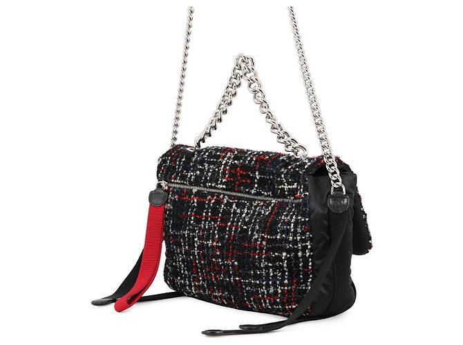 Borsa a Spalla con Catena Chanel Nero Rosso - vista 3