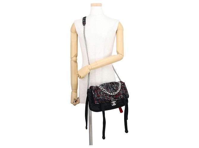 Borsa a Spalla con Catena Chanel Nero Rosso - vista 6