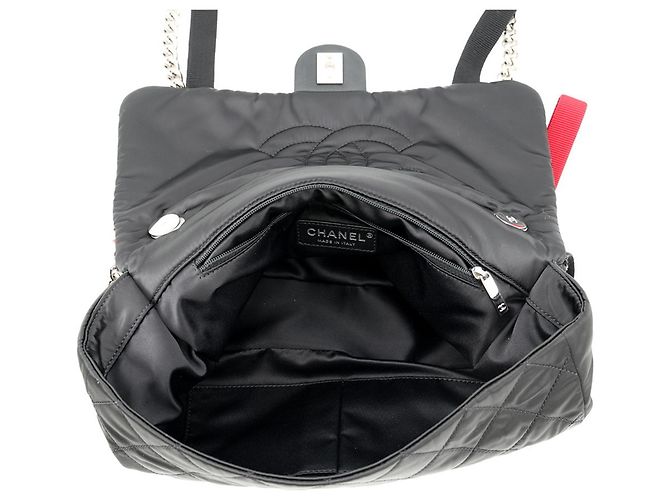 Borsa a Spalla con Catena Chanel Nero Rosso - vista 7