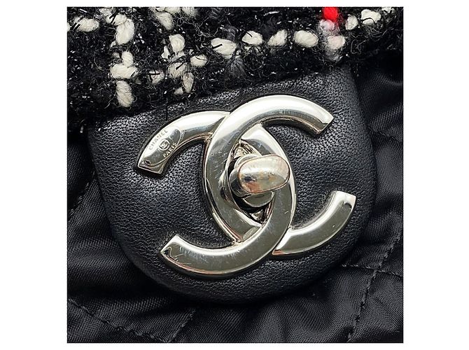 Borsa a Spalla con Catena Chanel Nero Rosso - vista 8