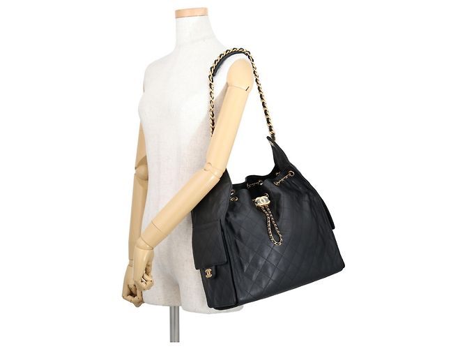 Borsa a Spalla con Catena Chanel Nero - vista 4