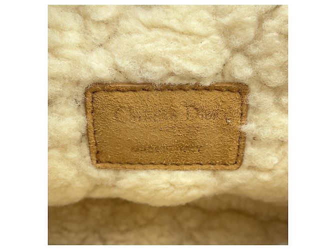 Borsa a tracolla in pelle beige e bianca Christian Dior Bianco - vista 17