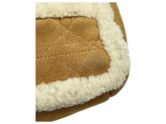 Borsa a tracolla in pelle beige e bianca Christian Dior Bianco - vista 9