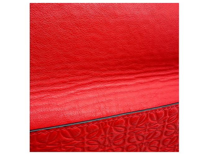 Borsa a tracolla in pelle Loewe Avenue Anagram Rosso - vista 10