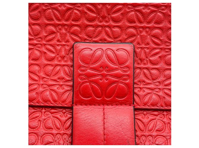 Borsa a tracolla in pelle Loewe Avenue Anagram Rosso - vista 16