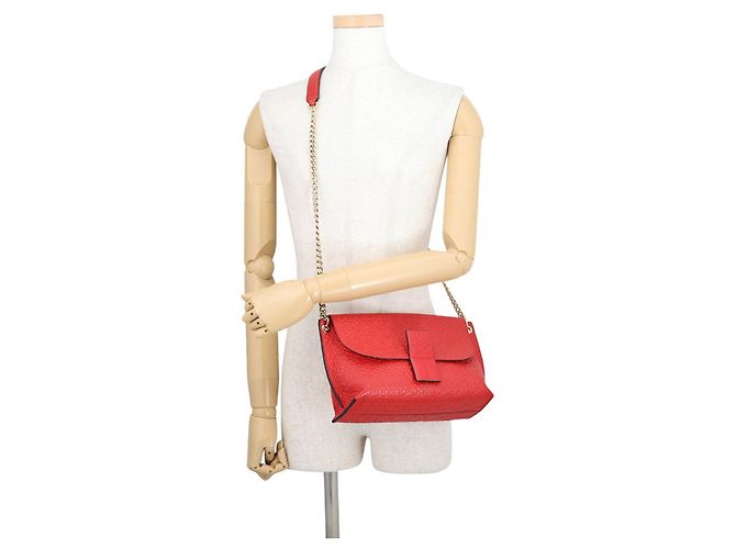 Borsa a tracolla in pelle Loewe Avenue Anagram Rosso - vista 4