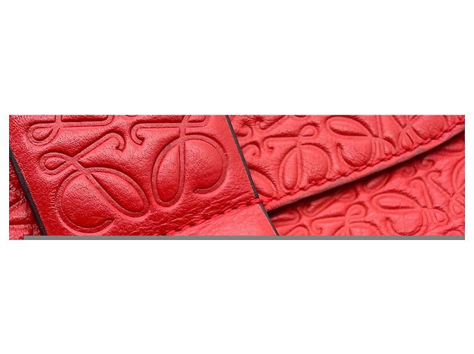 Borsa a tracolla in pelle Loewe Avenue Anagram Rosso - vista 6