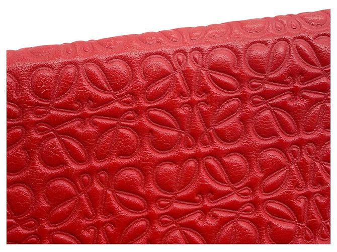 Borsa a tracolla in pelle Loewe Avenue Anagram Rosso - vista 7