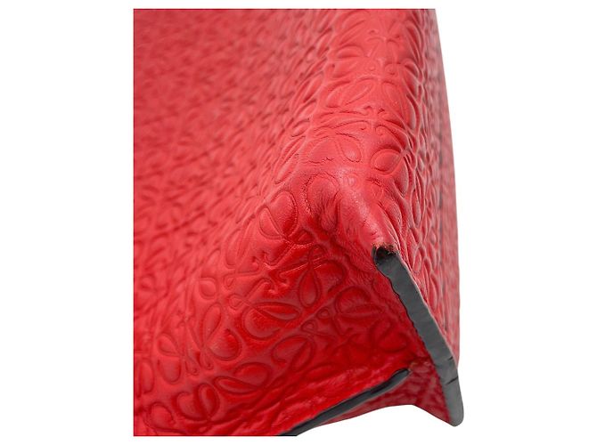 Borsa a tracolla in pelle Loewe Avenue Anagram Rosso - vista 8