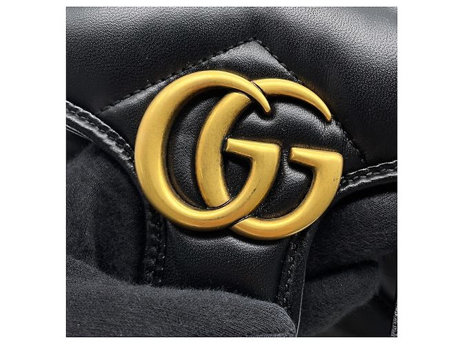 Gucci GG Marmont Lederrucksack Schwarz - Ansicht 11
