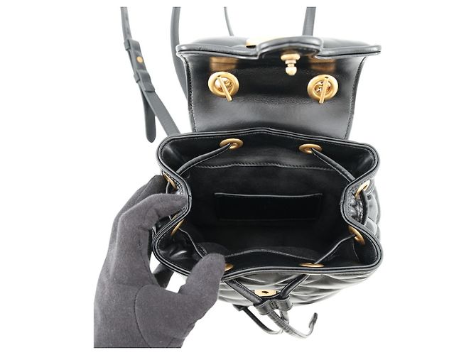 Gucci GG Marmont Lederrucksack Schwarz - Ansicht 5
