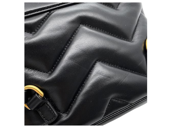 Gucci GG Marmont Lederrucksack Schwarz - Ansicht 7