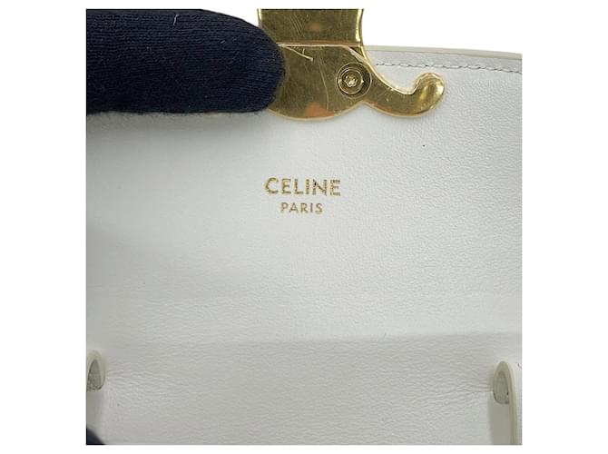 Céline Borsa a Spalla Celine Triomphe Mini Claude Bianco - vista 14