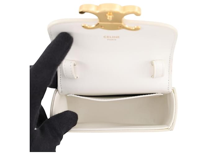 Céline Borsa a Spalla Celine Triomphe Mini Claude Bianco - vista 5