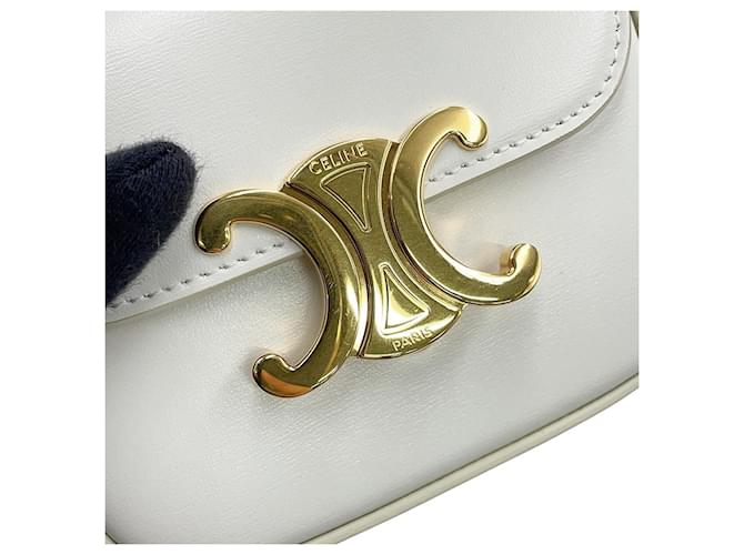 Céline Borsa a Spalla Celine Triomphe Mini Claude Bianco - vista 6