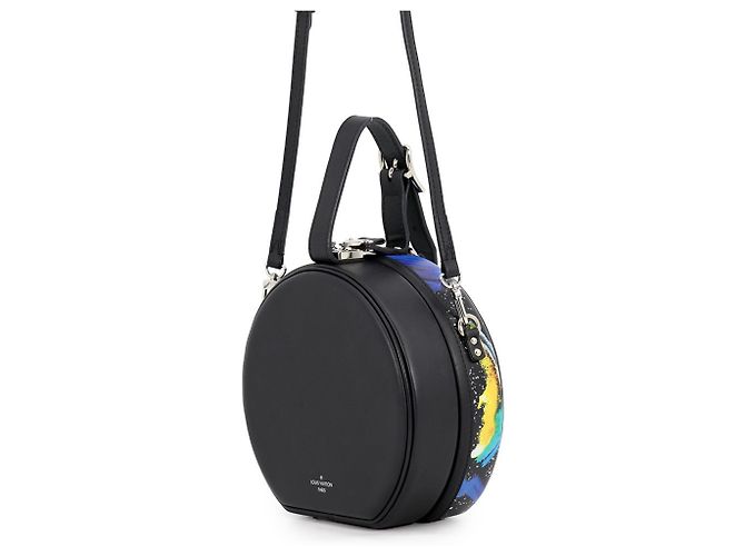 Borsa a mano Louis Vuitton Petite Boite Chapeau in pelle Nero Multicolore - vista 2