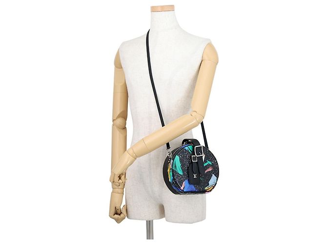 Borsa a mano Louis Vuitton Petite Boite Chapeau in pelle Nero Multicolore - vista 5