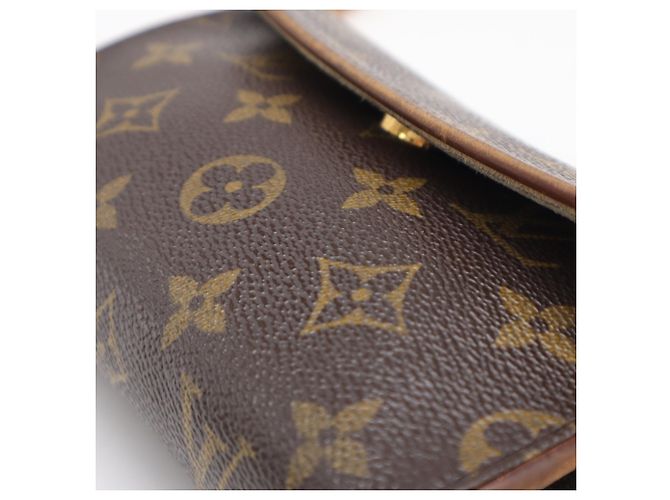 Borsa a tracolla Louis Vuitton Monogram Pochette Florentine Marrone Beige Monogramma - vista 4