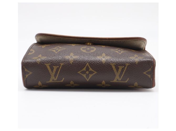 Borsa a tracolla Louis Vuitton Monogram Pochette Florentine Marrone Beige Monogramma - vista 7