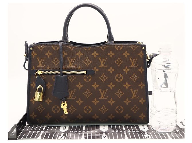Borsa Louis Vuitton Monogram Popincourt PM Marrone Beige Blu navy Monogramma - vista 3