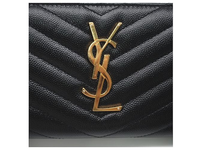 Cartera larga de piel de becerro Saint Laurent Negro - vista 11