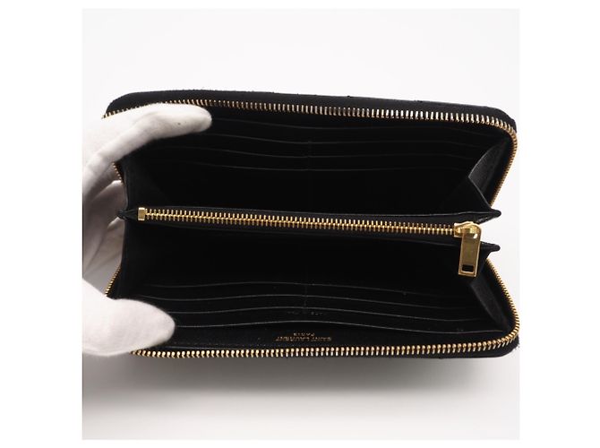 Cartera larga de piel de becerro Saint Laurent Negro - vista 12