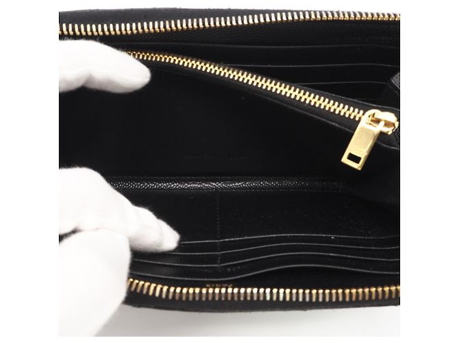 Cartera larga de piel de becerro Saint Laurent Negro - vista 13