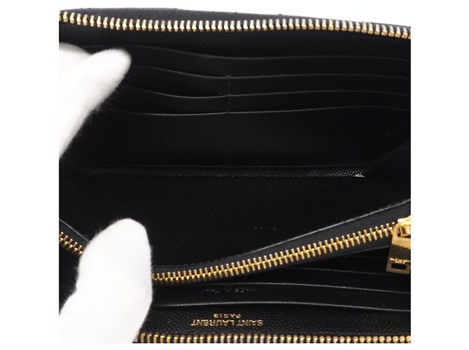 Cartera larga de piel de becerro Saint Laurent Negro - vista 14
