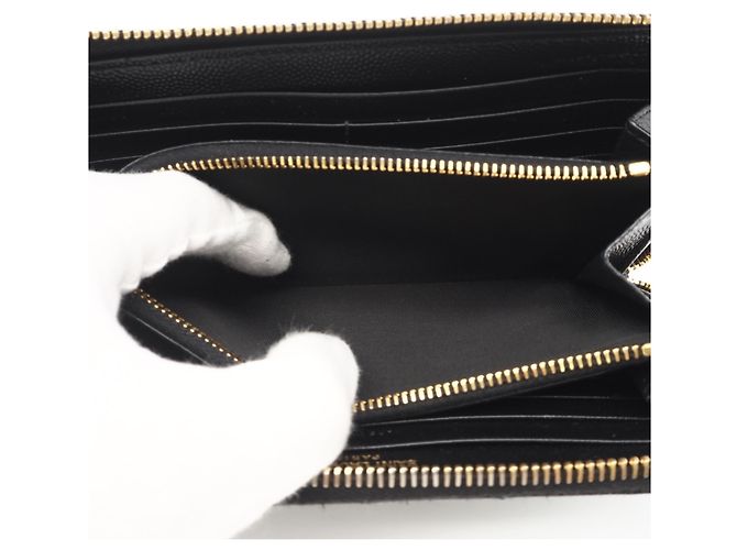 Cartera larga de piel de becerro Saint Laurent Negro - vista 15