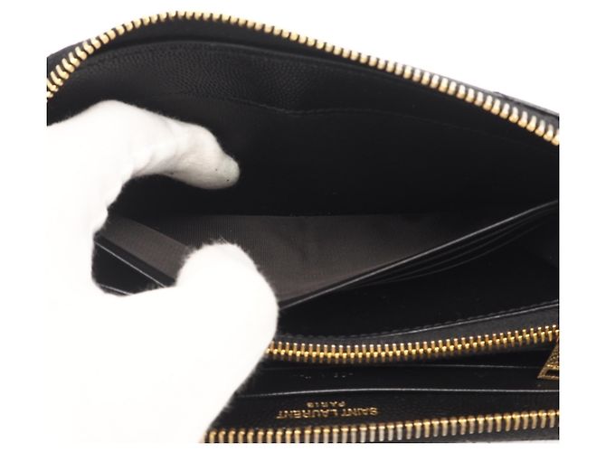 Cartera larga de piel de becerro Saint Laurent Negro - vista 16