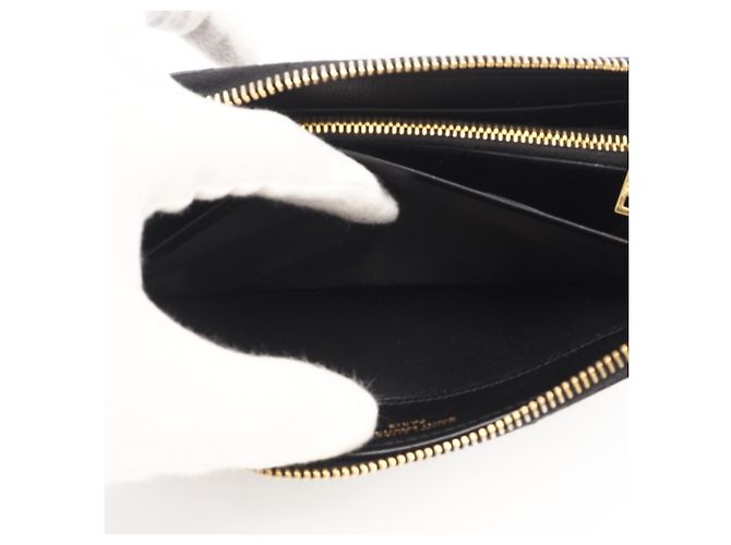 Cartera larga de piel de becerro Saint Laurent Negro - vista 17