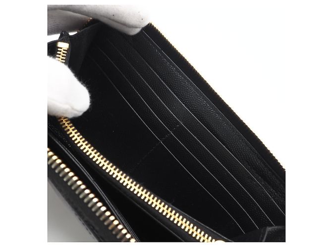Cartera larga de piel de becerro Saint Laurent Negro - vista 18